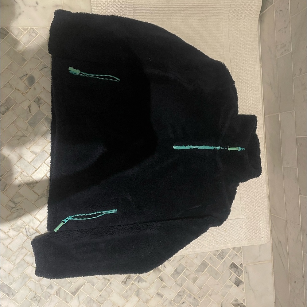 Warm Fuzzy Navy Girls Quarter Zip